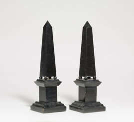 Pair of marble obelisks