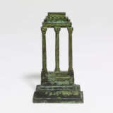 Italy. Small zinc cast model of the Castor and Pollux Temple in Rome - photo 1