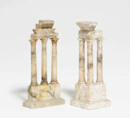 Two alabaster models of Roman temples