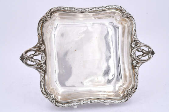 Paris. Rectangular silver serving bowl with side handles and laurel decor - photo 2