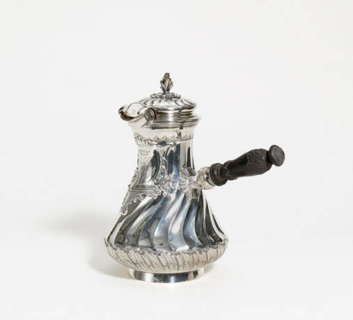 Paris. Pear shaped silver chocolate pot with wooden handle - photo 1