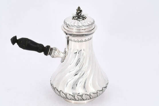 Paris. Pear shaped silver chocolate pot with wooden handle - фото 6