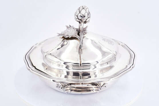 Paris. Flat lidded silver bowl with artichoke knob - Foto 8