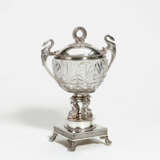 Paris. Empire silver and crystal glass bonbonniere with swan and dolphin decor - Foto 1