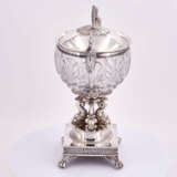 Paris. Empire silver and crystal glass bonbonniere with swan and dolphin decor - Foto 5
