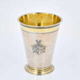 Riga. Conical, partially gilt silver beaker with gilt interior and engraved coat of arms of the von Stryk family - photo 4