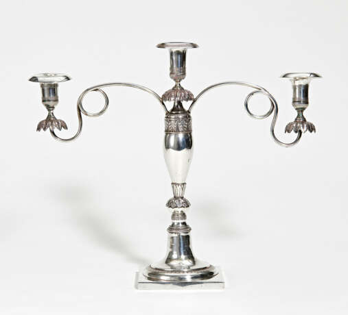 Berlin. Three-armed silver candelabra Biedermeier - photo 1