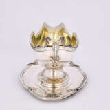 Paris. Silver gravy boat with gilt interior on fixed saucer style Rococo - фото 3