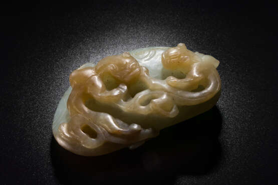 A JADE CHILONG DISC BI YUAN DYNASTY (1271-1368) - Foto 2