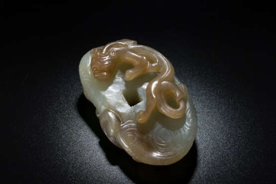 A JADE CHILONG DISC BI YUAN DYNASTY (1271-1368) - Foto 3