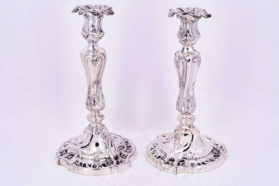 Paris. Pair of large silver candlesticks with finely open-worked foot - фото 4