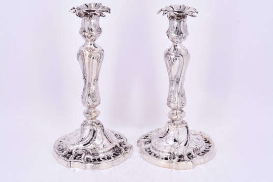 Paris. Pair of large silver candlesticks with finely open-worked foot - фото 5