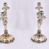 Germany. Pair of two-armed silver candlesticks style Rococo - фото 3