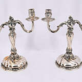 Germany. Pair of two-armed silver candlesticks style Rococo - фото 4