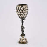 Hanau. Historistic gilt silver grape goblet with backpipe player - photo 7