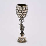 Hanau. Historistic gilt silver grape goblet with backpipe player - фото 3
