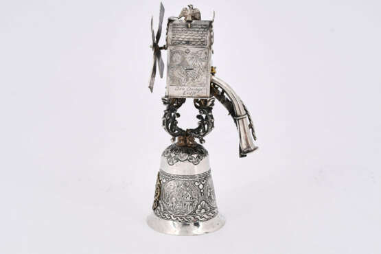 Hoorn. Small historism silver joke vessel with windmill - фото 3