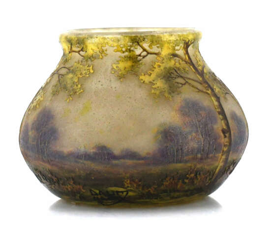 Daum Frères. Glass vase with birch forest - фото 2
