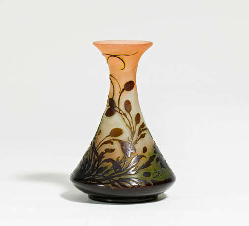 Emile Gallé. Bulbous glass vase with algae and starfish - photo 2