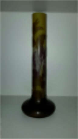 Emile Gallé. Glass stem vase with fuchsias - photo 1