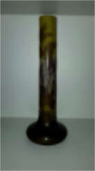Glass stem vase with fuchsias