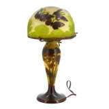 Emile Gallé. Small glass table lamp with forest landscape and butterflies - фото 5