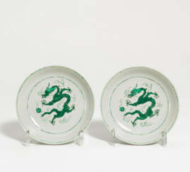 Pair of dargon dishes
