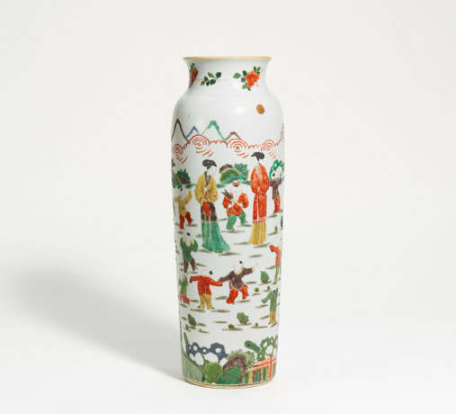 Sleeve vase with ladies and playing boys in a garden - фото 1