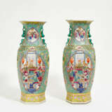 Pair of large hexagonal vases with figurative depiction - фото 2