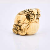 Netsuke of Shishi with a moveable ball in mouth - фото 4