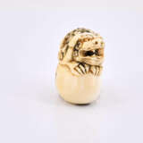 Netsuke of Shishi with a moveable ball in mouth - фото 5