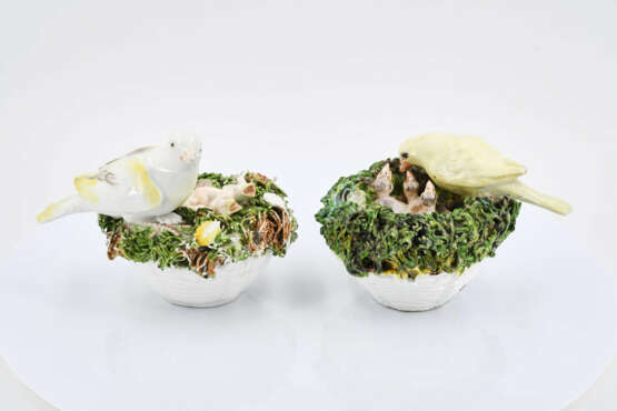 Meissen. Two porcelain bird nests with freshly hatched chicks - фото 5