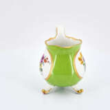 Meissen. Porcelain solitaire with apple green fond and reserves with flowers - фото 7