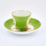 Meissen. Porcelain solitaire with apple green fond and reserves with flowers - Foto 15