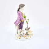 Meissen. Porcelain figurines of girl feeding chicken and boy feeding geese - Foto 14