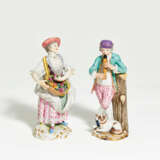 Meissen. Porcelain figurines of shepherdess with flute and female gardener - photo 1