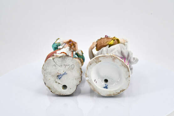Meissen. Porcelain figurines of shepherdess with flute and female gardener - Foto 6