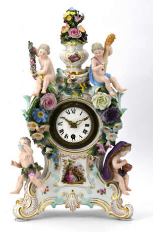 Meissen. Porcelain pendulum clock "Four Seasons" - Foto 3
