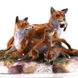 Meissen. Porcelain figurine of a fox family - Foto 8