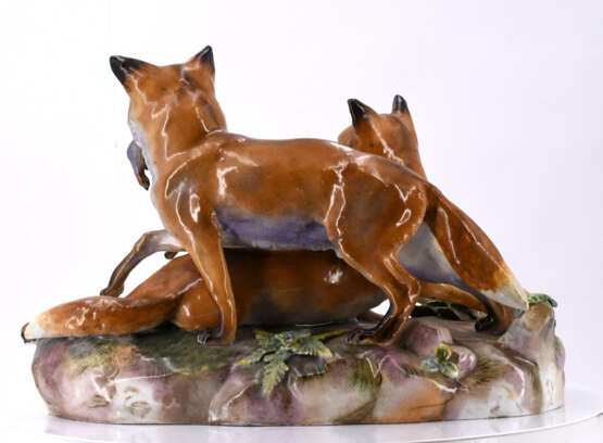 Meissen. Porcelain figurine of a fox family - Foto 10