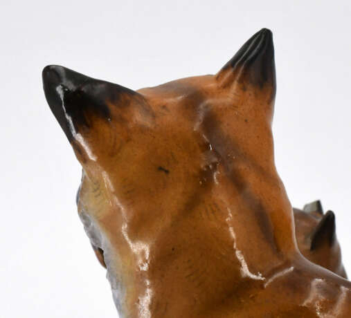 Meissen. Porcelain figurine of a fox family - photo 14