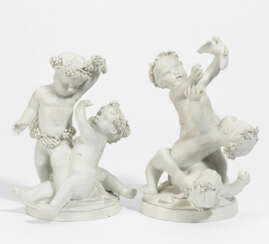 Bisque porcelain allegories of "Autumn" and "Spring"