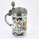Thüringen. Ceramic and tin tankard with crowned flower cartouche - photo 7