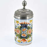 Thüringen. Ceramic and tin tankard with crowned flower cartouche - фото 8