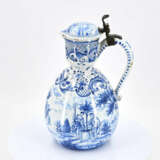 Presumably Germany. Lidded ceramic jug with countryside scenery and coat of arms - photo 4