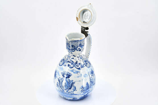 Presumably Germany. Lidded ceramic jug with countryside scenery and coat of arms - фото 7