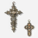 Two silver and mother of pearl crucifixes - фото 1
