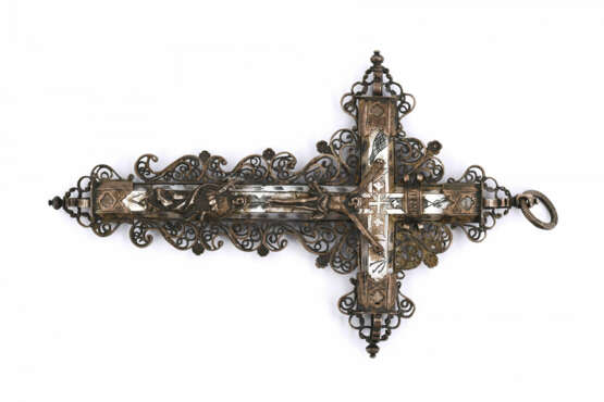 Two silver and mother of pearl crucifixes - Foto 4