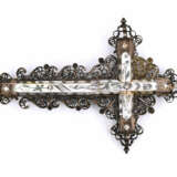 Two silver and mother of pearl crucifixes - Foto 5