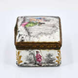 Presumably France. Enamel and copper snuffbox with couple in front of architecture "Surprise d'Amour" - Foto 7